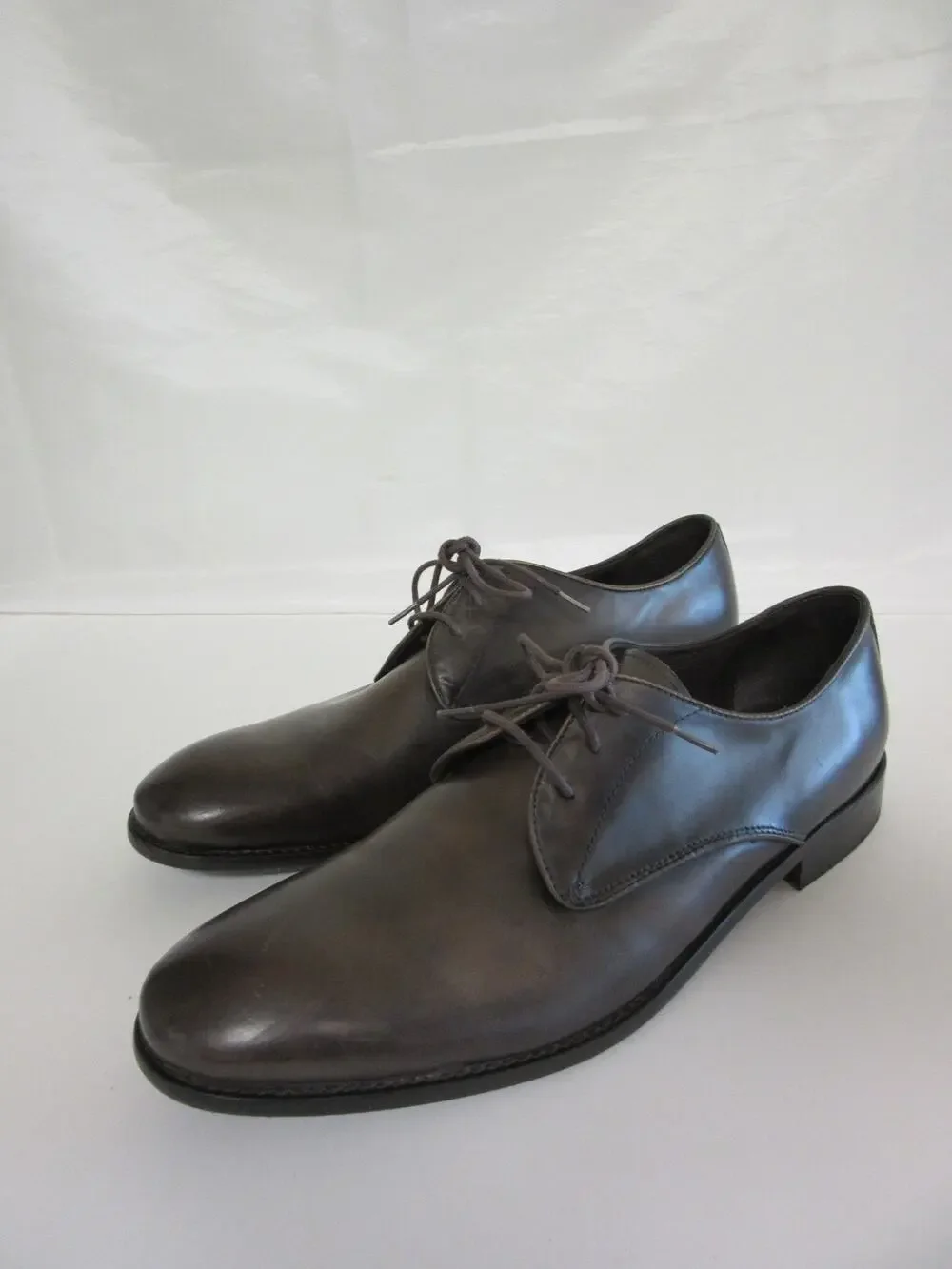JOHN VARVATOS Brown Leather Lace Up 12M Preowned Excellent Soles Dress Shoes